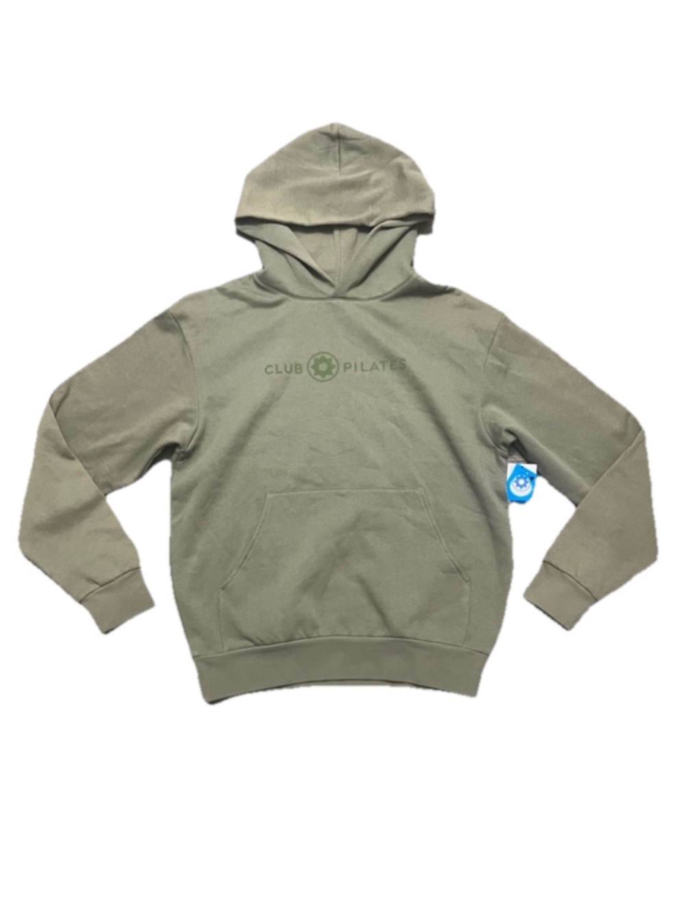 Club Pilates Classic Pullover Hoodie Sweatshirt Olive Green Size XS (Flaw) NWT